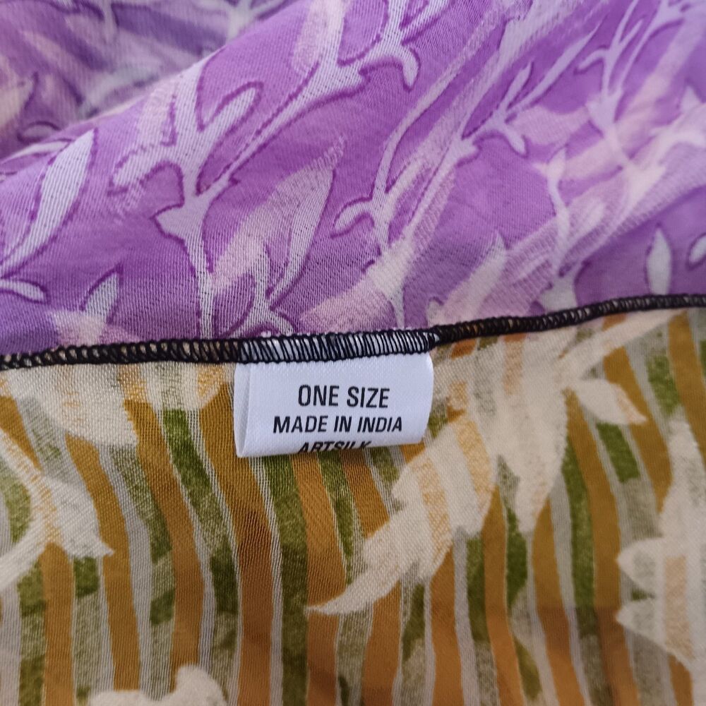 Vtg Sterling Styles  Artsilk One Size Jacket Kimono Open Multicolor Waist Length - Picture 12 of 13